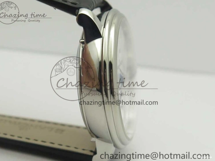 0512 FlexibleFit Villeret Quantième Complet 8 Jours SS Complicated Function OMF 1:1 Best Edition White Dial on Black Leather Strap A 7984